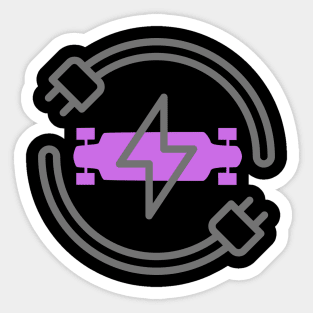 e-skate purple board Sticker